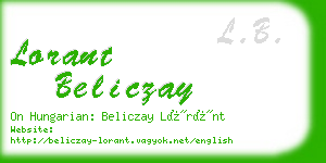 lorant beliczay business card